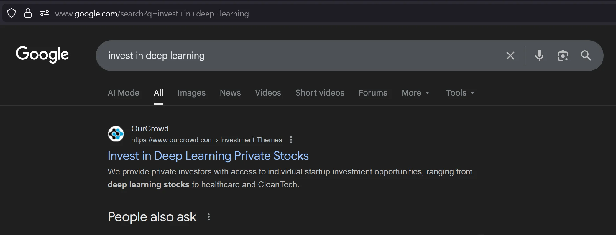 OurCrowd #1 for invest in deep learning