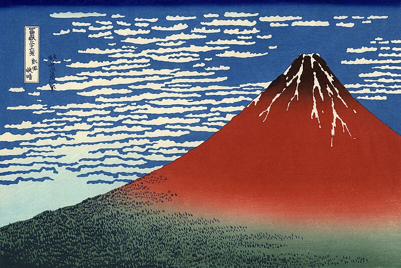 Red Fuji by Hokusai