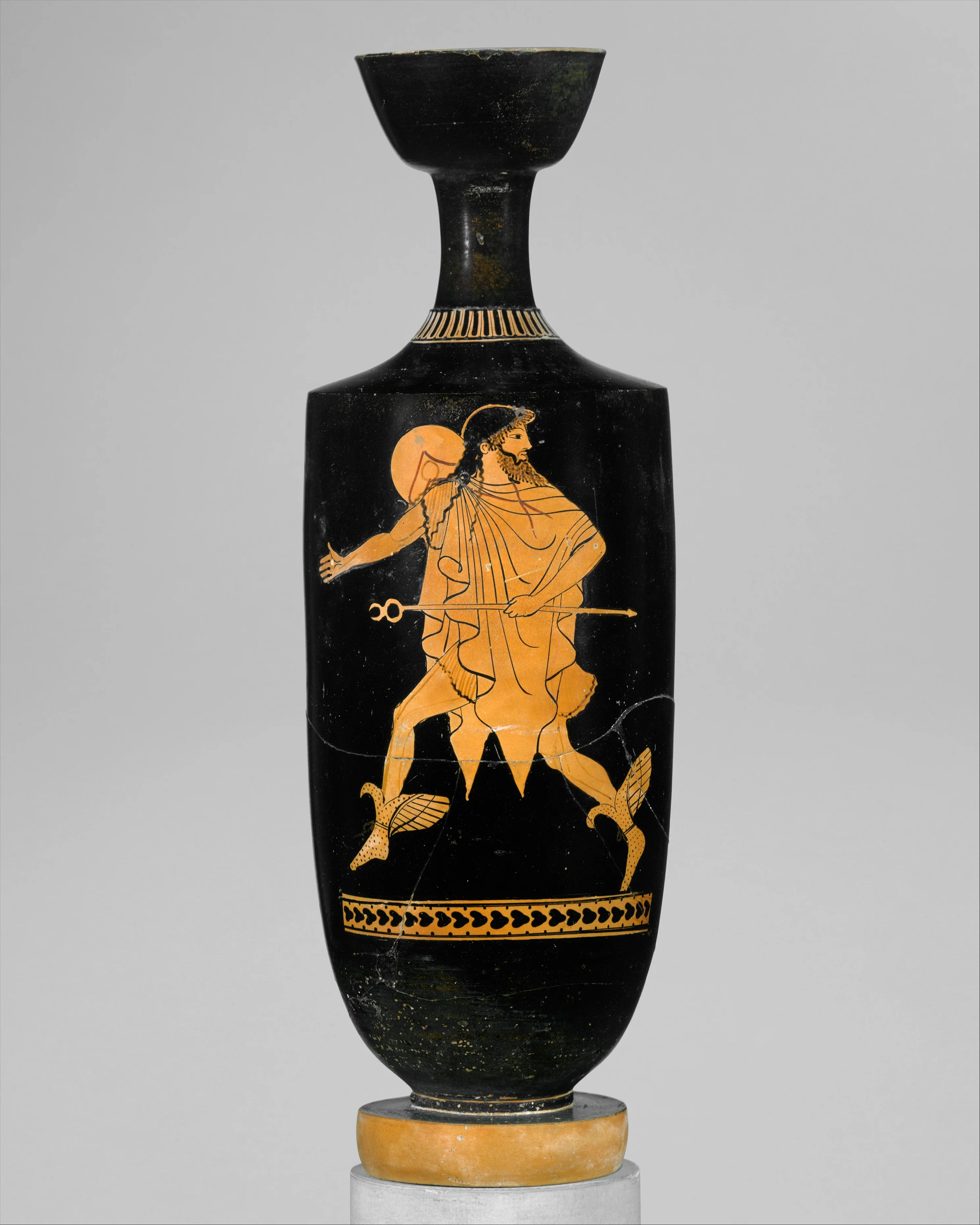 Hermes on Greek lekythos vase, 5th century BCE